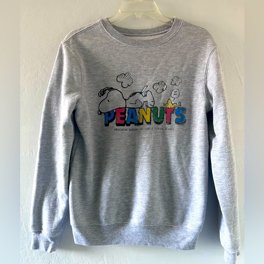 PEANUTS Snoopy World Famous Beagle Gray  Sweater Size Small